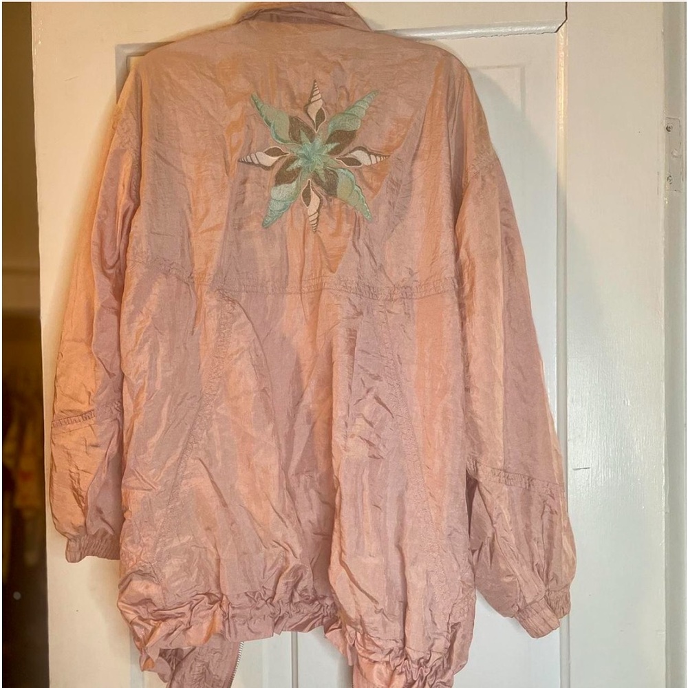 Lavon Vintage 90s Windbreaker, Light Pink and Blue Shell design, Size Medium